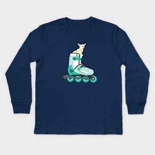 Roller-skate Chihuahua Kids Long Sleeve T-Shirt